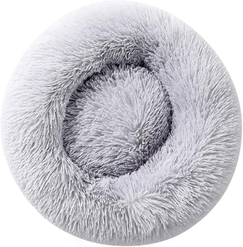 Calming donut cuddler cat bed in grey