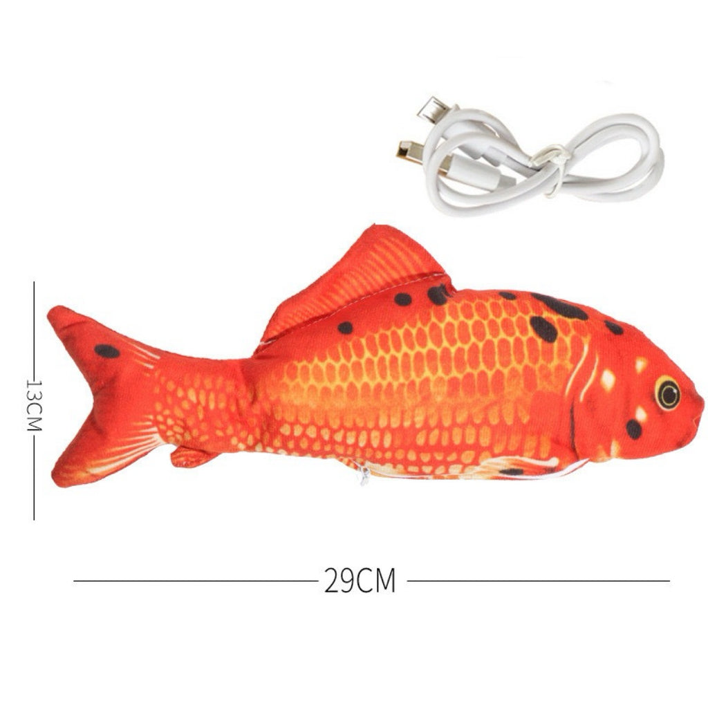 Flopping fish cat toy - red koi style