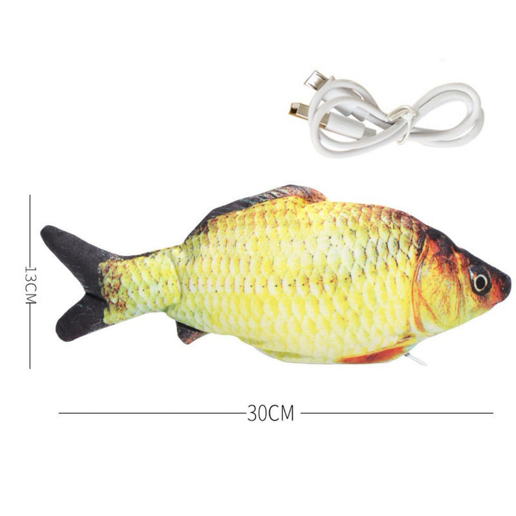 Flopping fish cat toy - golden carp style
