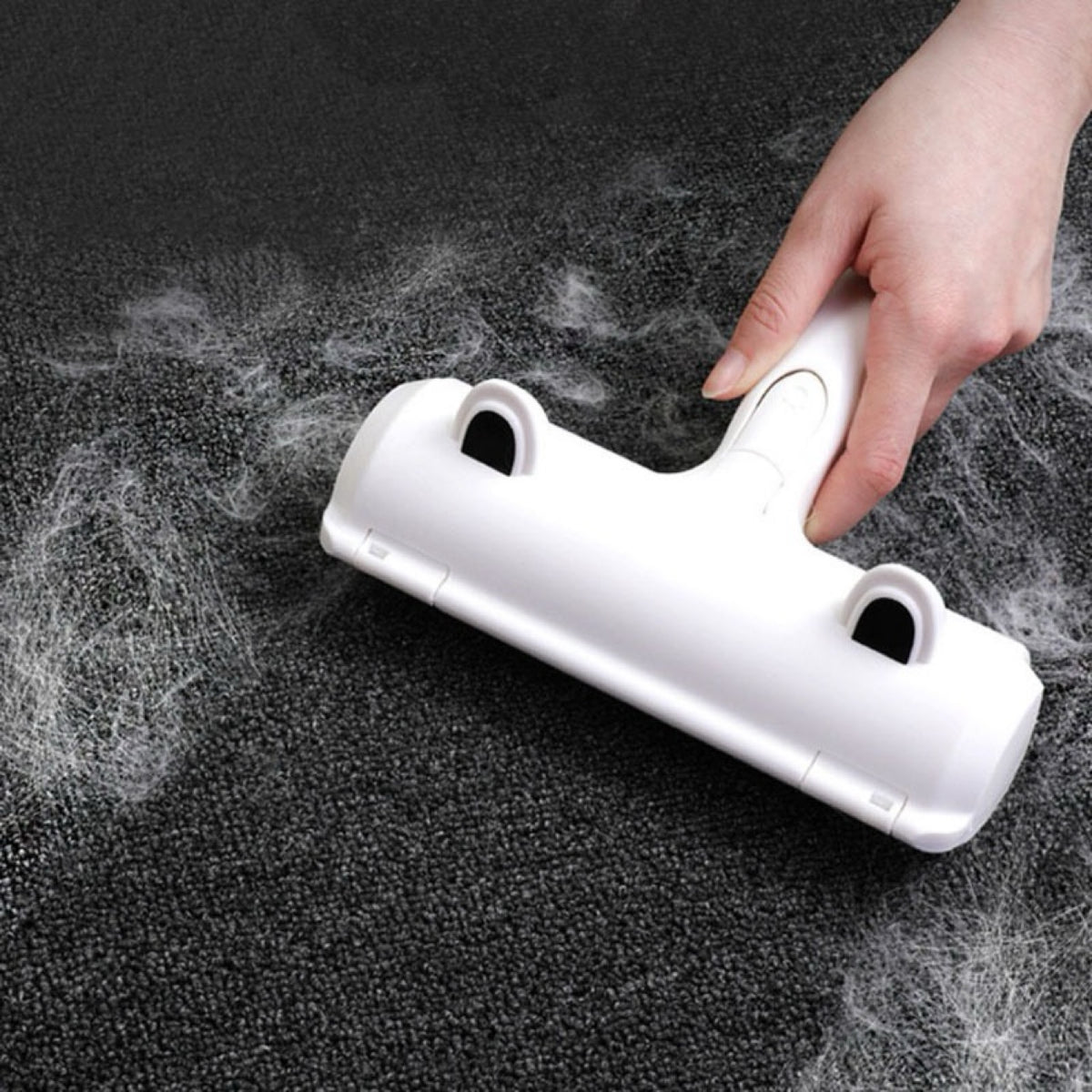 Hair remover roller cleaning carpet